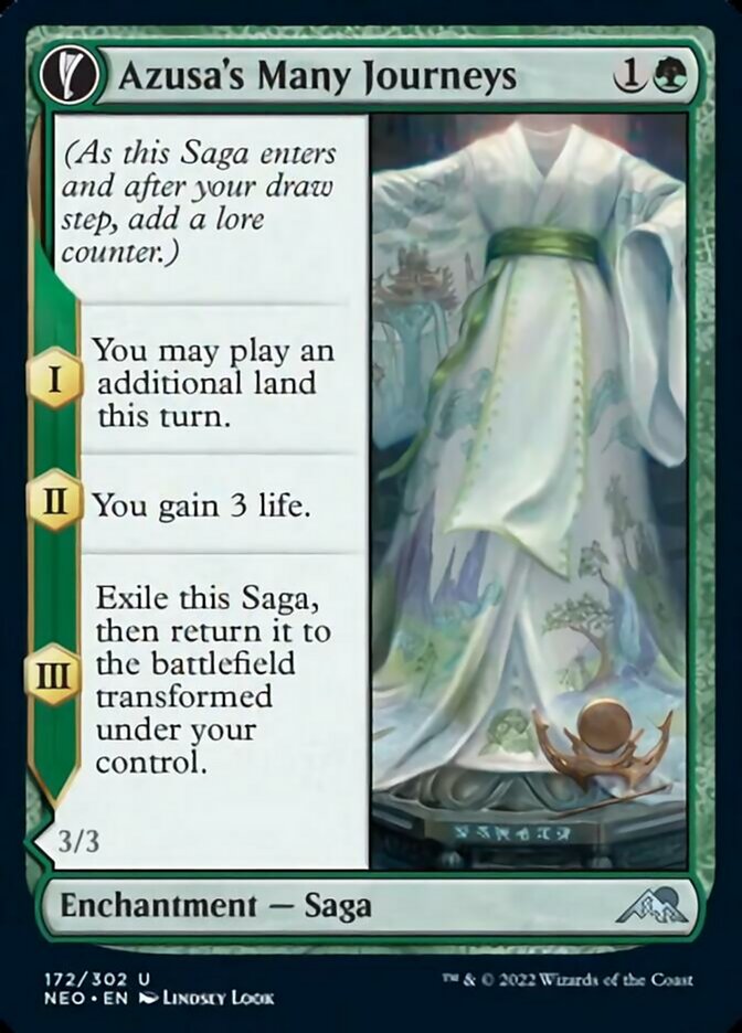 Image of Azusa's Many Journeys // Likeness of the Seeker [Kamigawa: Neon Dynasty]
