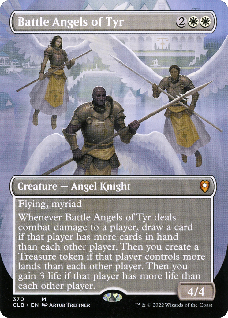 Image of Battle Angels of Tyr (Borderless Alternate Art) [Commander Legends: Battle for Baldur's Gate]