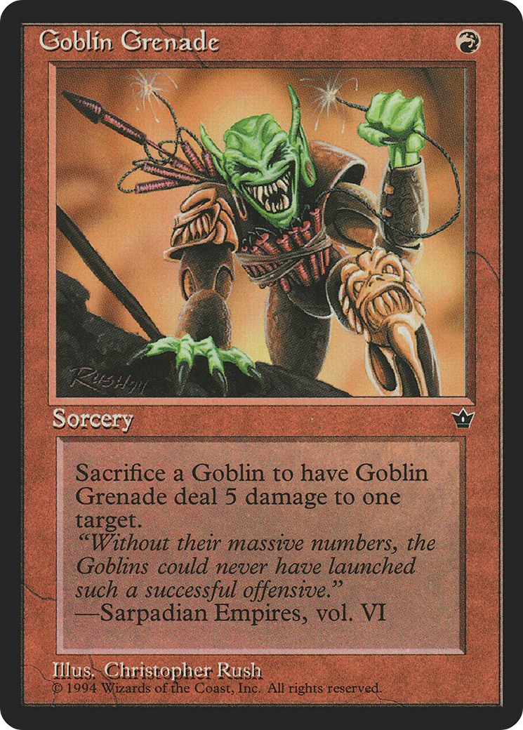Image of Goblin Grenade (Christopher Rush) [Fallen Empires]
