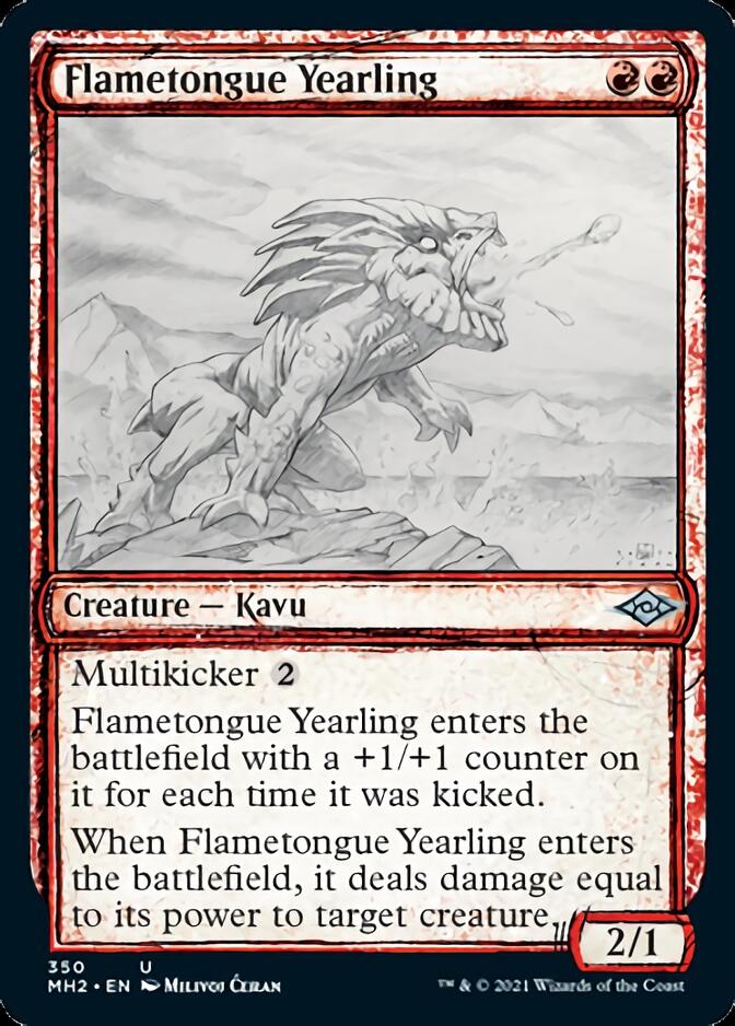 Image of Flametongue Yearling (Sketch) [Modern Horizons 2]