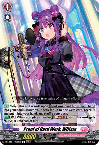 Image of Proof of Hard Work, Wilista (D-LBT01/085EN) [Lyrical Melody]