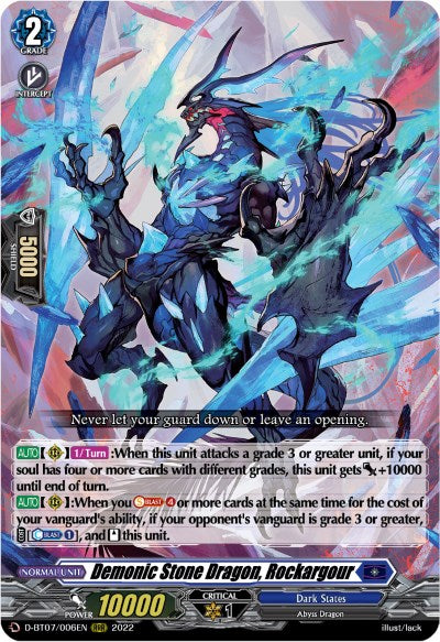Image of Demonic Stone Dragon, Rockargour (D-BT07/006EN) [Raging Flames Against Emerald Storm]