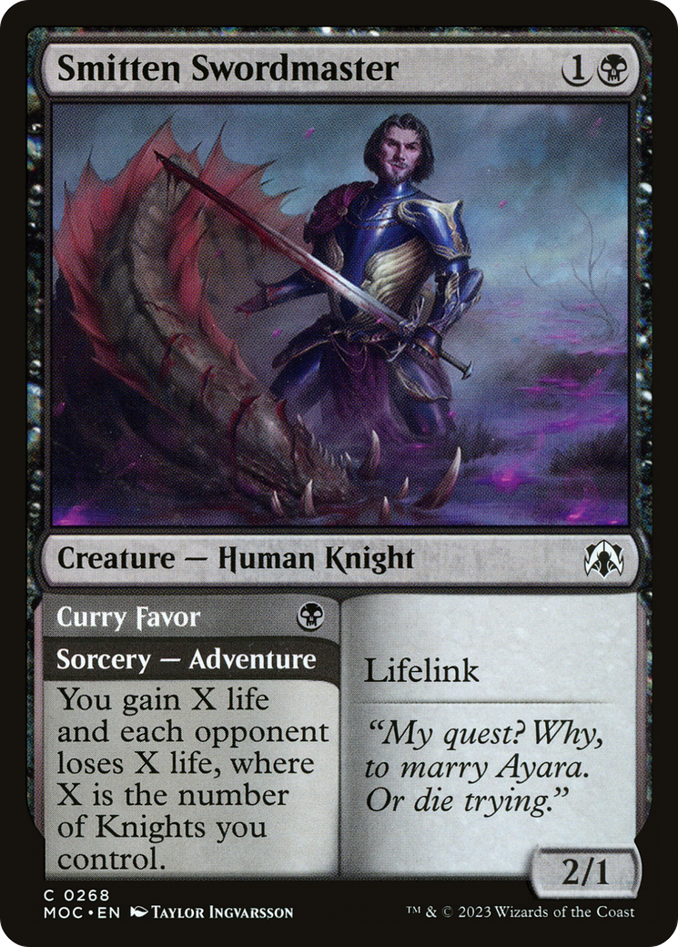 Image of Smitten Swordmaster // Curry Favor [March of the Machine Commander]
