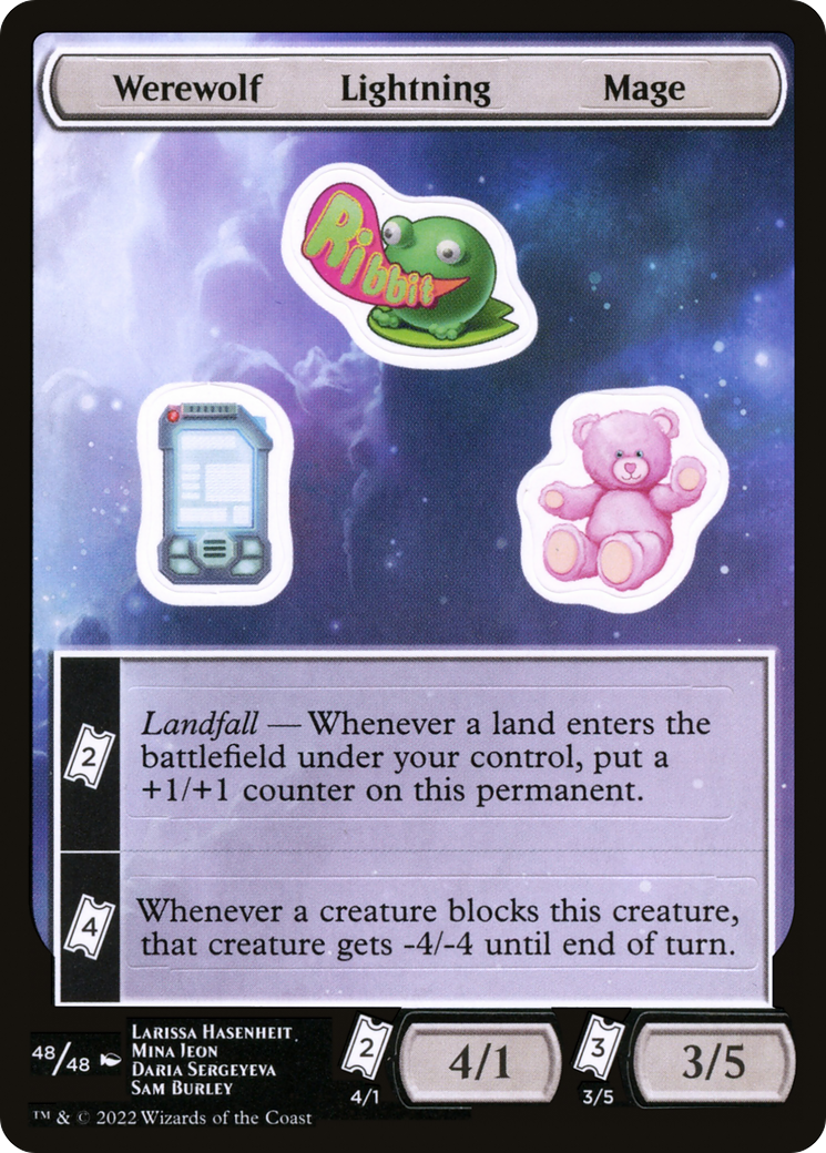 Image of Werewolf Lightning Mage [Unfinity Stickers]
