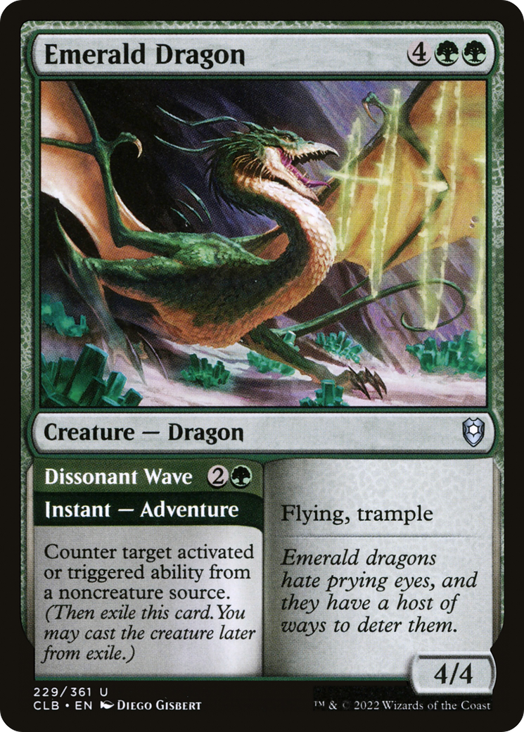 Image of Emerald Dragon // Dissonant Wave [Commander Legends: Battle for Baldur's Gate]