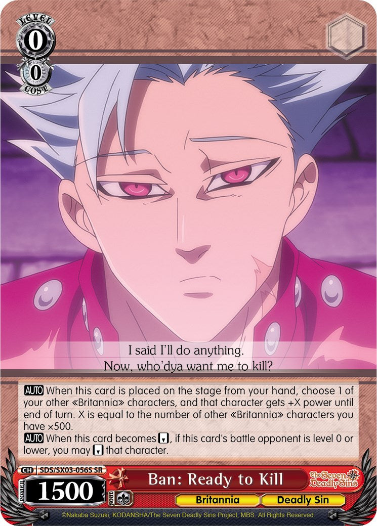 Image of Ban: Ready to Kill (SDS/SX03-056S SR) [The Seven Deadly Sins]