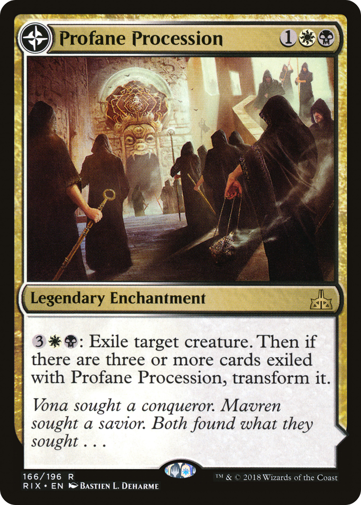 Image of Profane Procession // Tomb of the Dusk Rose [Rivals of Ixalan]