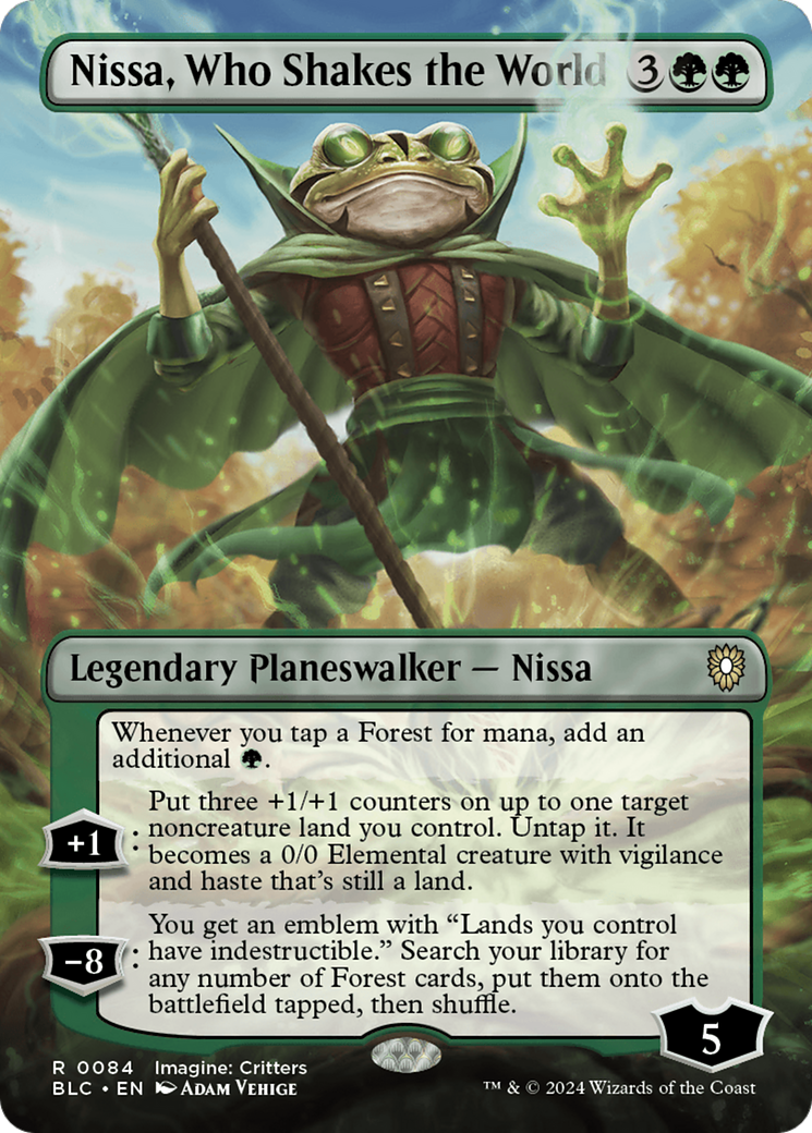 Image of Nissa, Who Shakes the World (Borderless) [Bloomburrow Commander]
