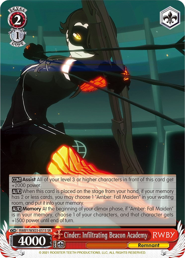 Image of Cinder: Infiltrating Beacon Academy (RWBY/WX03-051S SR) [RWBY]