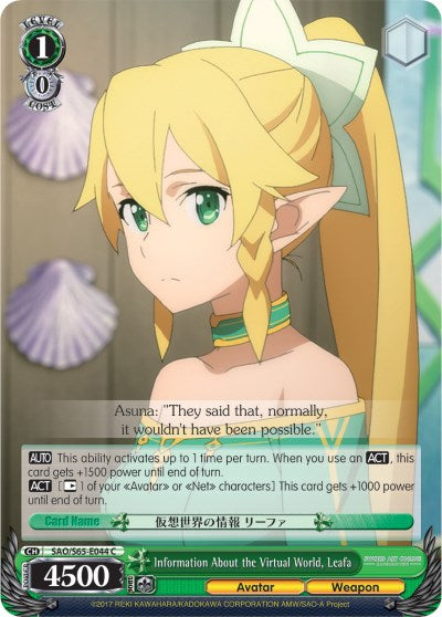 Image of Information About the Virtual World, Leafa (SAO/S65-E044 C) [Sword Art Online -Alicization-]