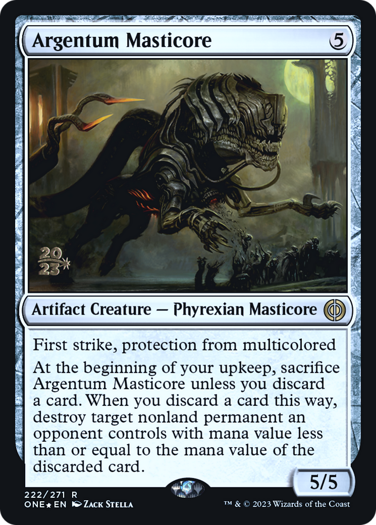 Image of Argentum Masticore [Phyrexia: All Will Be One Prerelease Promos]