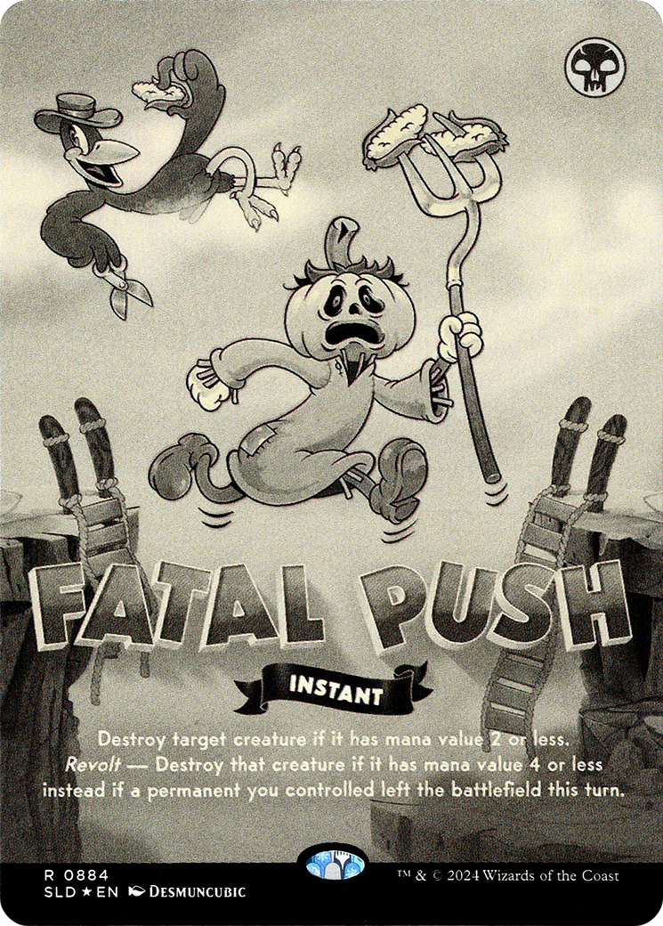 Image of Fatal Push (0884) (Black & White Foil) [Secret Lair Drop Series]
