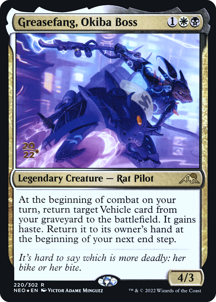 Image of Greasefang, Okiba Boss [Kamigawa: Neon Dynasty Prerelease Promos]