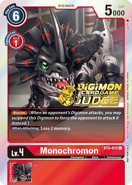 Image of Monochromon [BT5-012] (Judge Pack 1) [Battle of Omni Promos]