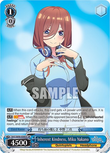 Image of Inherent Kindness, Miku Nakano (5HY/W90-E085S SR) [The Quintessential Quintuplets 2]