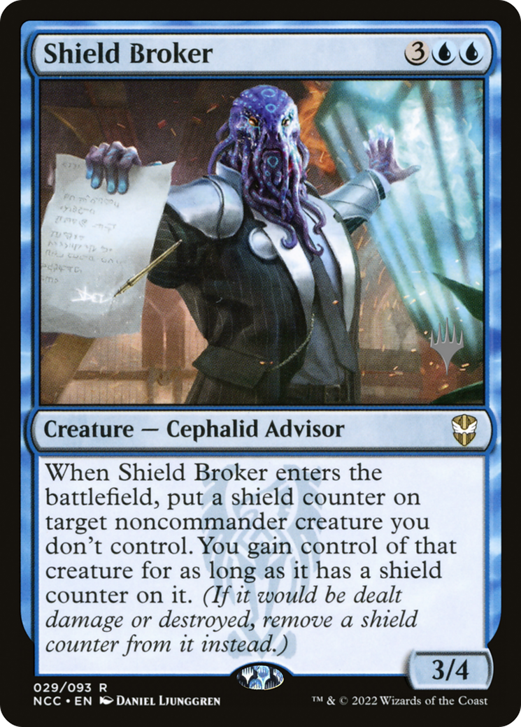 Image of Shield Broker (Promo Pack) [Streets of New Capenna Commander Promos]