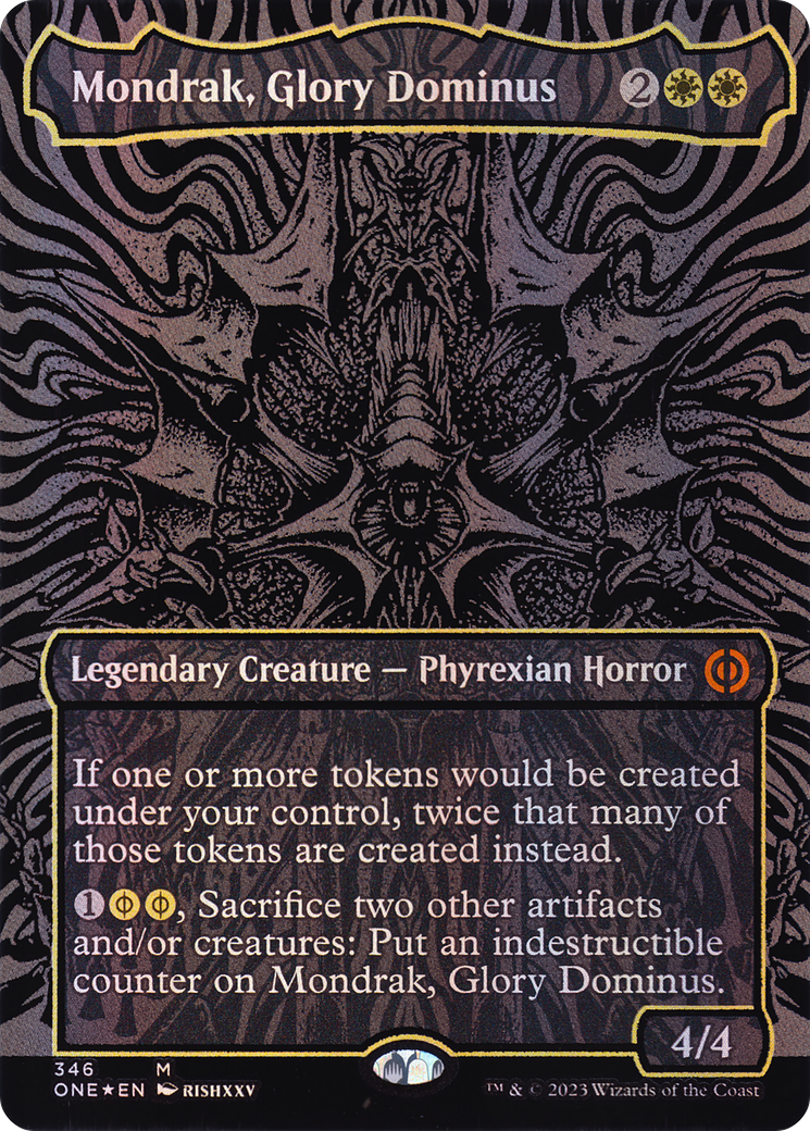 Image of Mondrak, Glory Dominus (Oil Slick Raised Foil) [Phyrexia: All Will Be One]