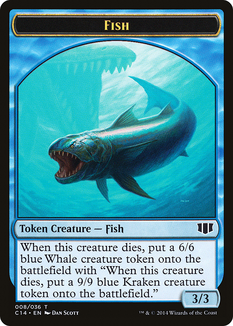 Image of Fish // Zombie (011/036) Double-Sided Token [Commander 2014 Tokens]