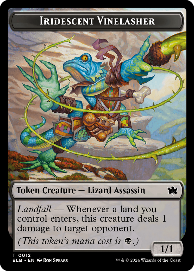 Image of Fish // Iridescent Vinelasher Double-Sided Token [Bloomburrow Tokens]