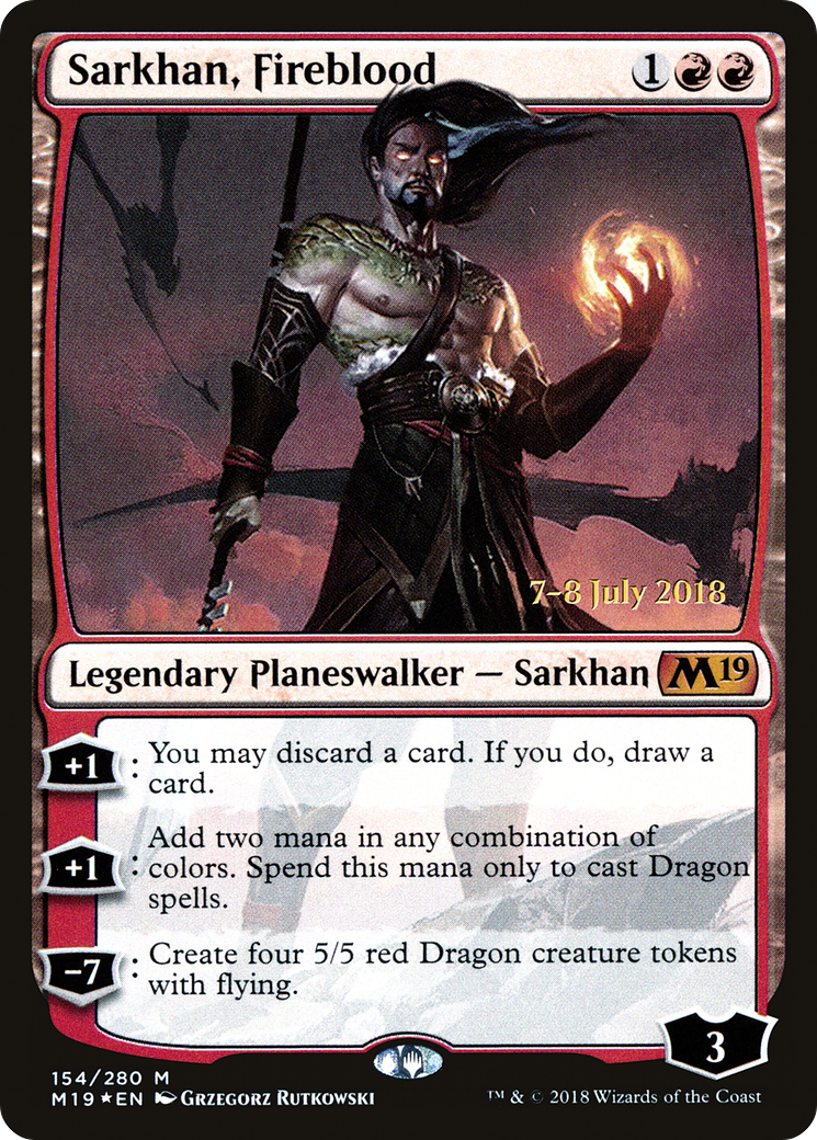 Image of Sarkhan, Fireblood [Core Set 2019 Prerelease Promos]