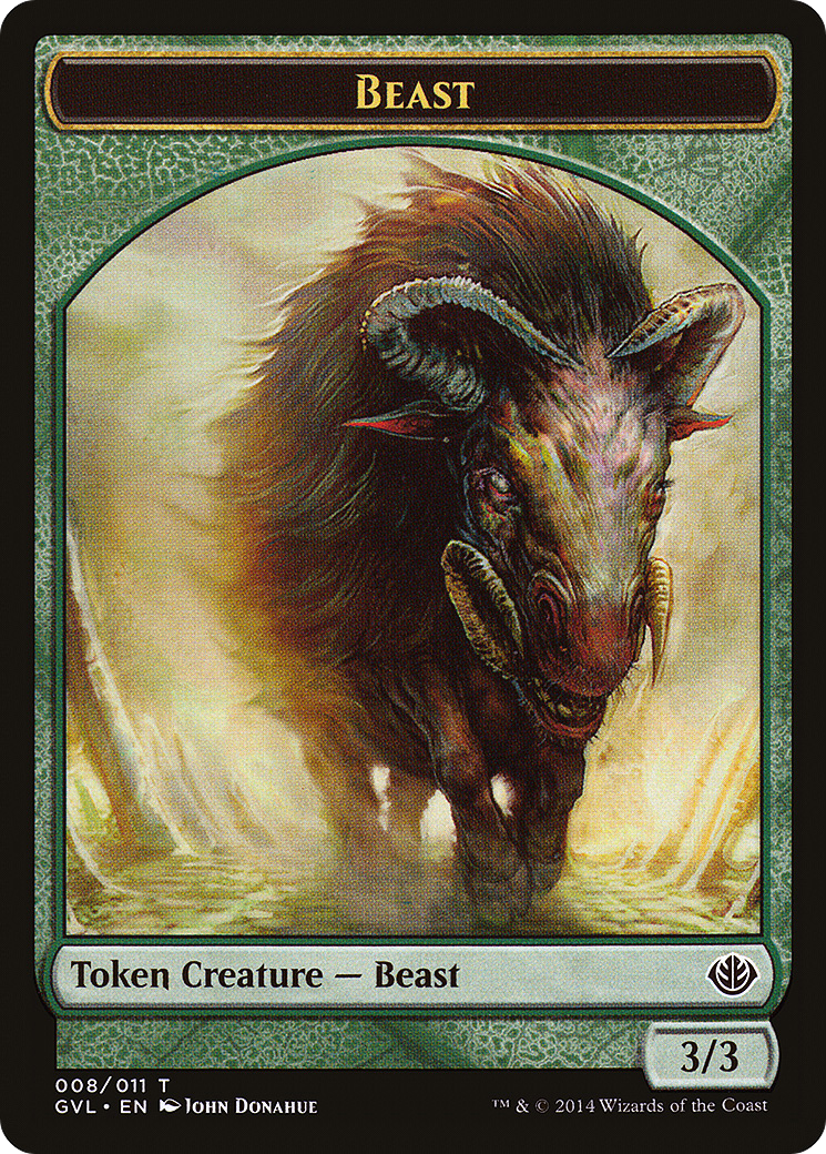 Image of Beast Token (008/011) (Garruk vs. Liliana) [Duel Decks Anthology Tokens]