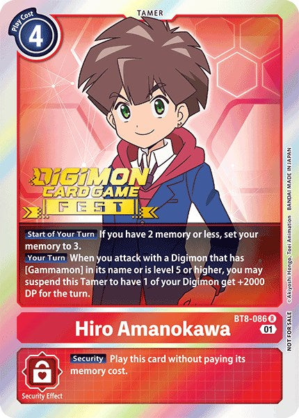 Image of Hiro Amanokawa [BT8-086] (Digimon Card Game Fest 2022) [New Awakening Promos]