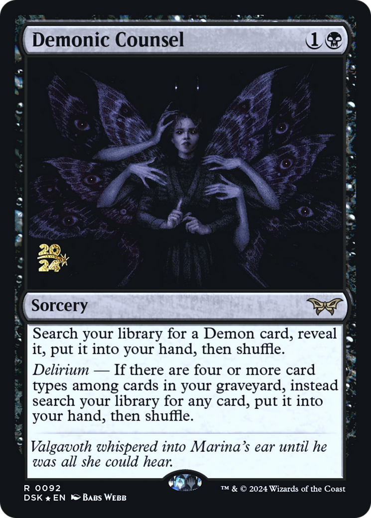 Image of Demonic Counsel [Duskmourn: House of Horror Prerelease Promos]