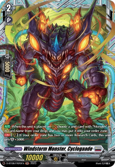 Image of Windstorm Monster, Cyclogaade (D-BT08/FR20EN) [Minerva Rising]
