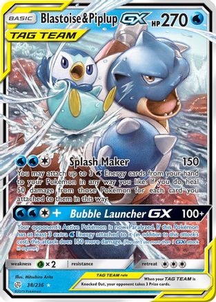 Image of Blastoise & Piplup GX (38/236) [Sun & Moon: Cosmic Eclipse]