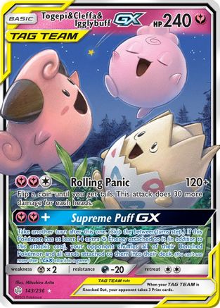 Image of Togepi & Cleffa & Igglybuff GX (143/236) [Sun & Moon: Cosmic Eclipse]