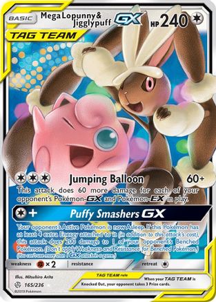 Image of Mega Lopunny & Jigglypuff GX (165/236) [Sun & Moon: Cosmic Eclipse]