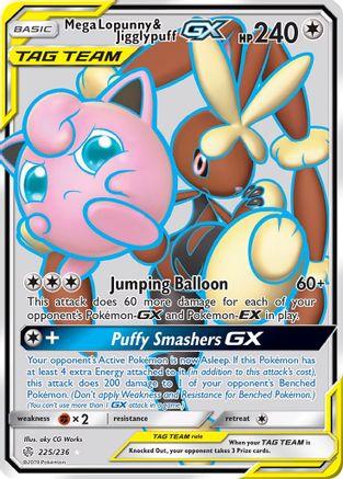 Image of Mega Lopunny & Jigglypuff GX (225/236) [Sun & Moon: Cosmic Eclipse]