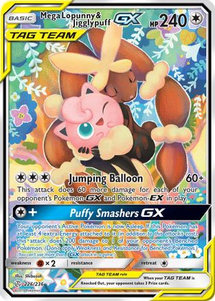 Image of Mega Lopunny & Jigglypuff GX (226/236) [Sun & Moon: Cosmic Eclipse]