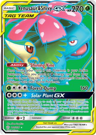 Image of Venusaur & Snivy GX (210/236) [Sun & Moon: Cosmic Eclipse]
