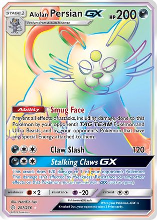 Image of Alolan Persian GX (257/236) [Sun & Moon: Cosmic Eclipse]