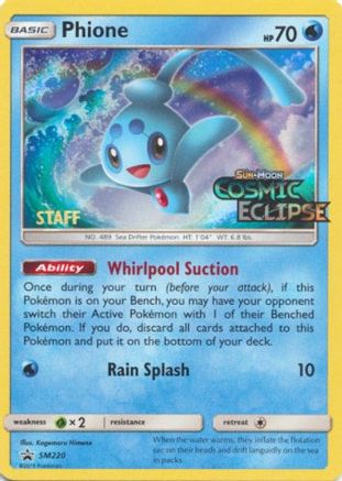 Image of Phione (SM220) (Staff Prerelease Promo) [Sun & Moon: Black Star Promos]