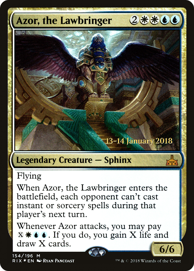 Image of Azor, the Lawbringer [Rivals of Ixalan Prerelease Promos]