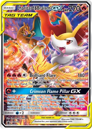 Image of Charizard & Braixen GX (SM230) [Sun & Moon: Black Star Promos]
