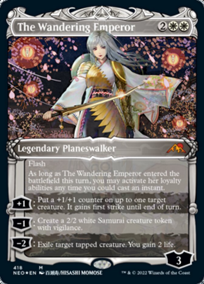 Image of The Wandering Emperor (Showcase) (Foil Etched) [Kamigawa: Neon Dynasty]