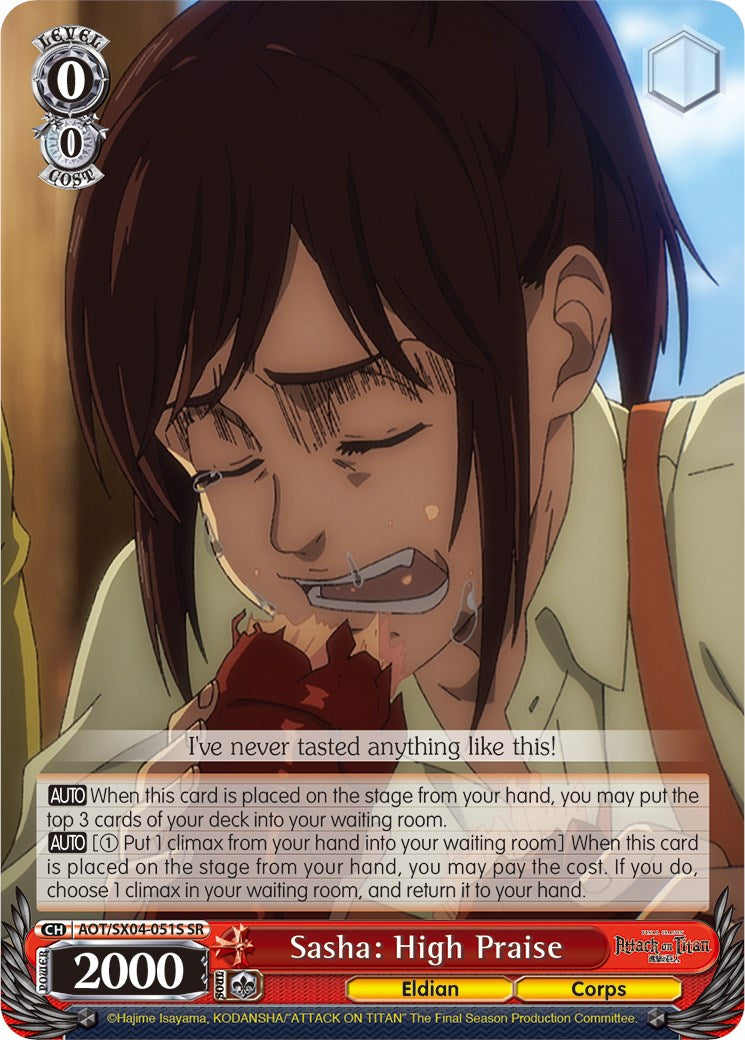 Image of Sasha: High Praise (Foil) [Attack On Titan: Final Season]