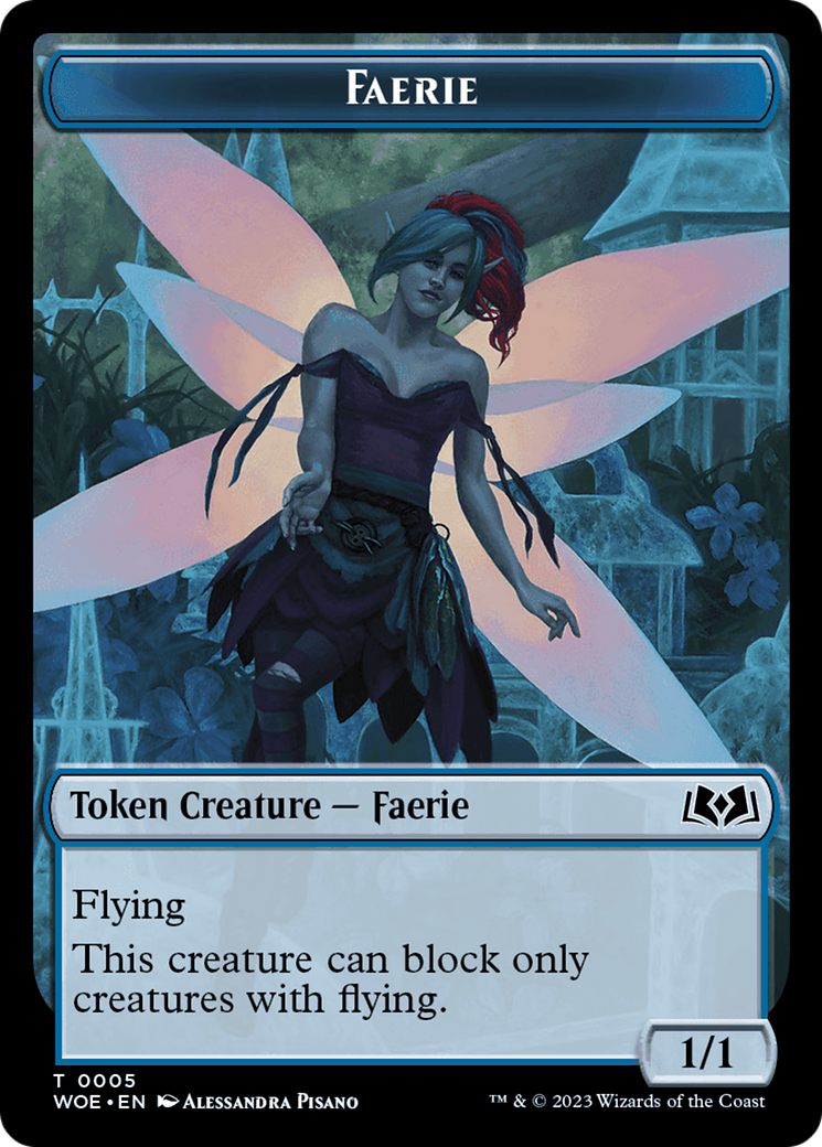 Image of Faerie // Food (0010) Double-Sided Token [Wilds of Eldraine Tokens]