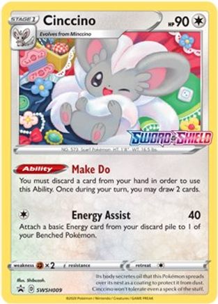 Image of Cinccino (SWSH009) (Prerelease Promo) [Sword & Shield: Black Star Promos]