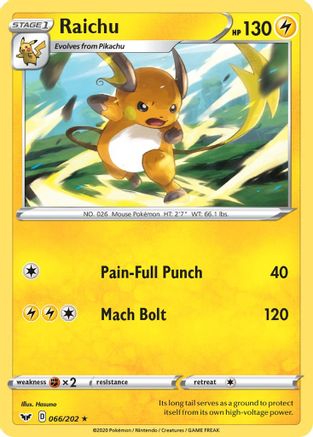 Image of Raichu (066/202) [Sword & Shield: Base Set]