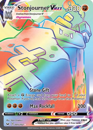 Image of Stonjourner VMAX (205/202) [Sword & Shield: Base Set]