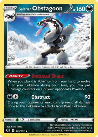 Image of Galarian Obstagoon (119/202) [Sword & Shield: Base Set]