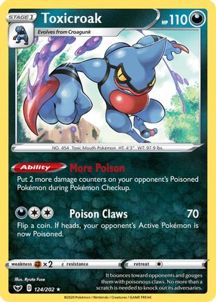 Image of Toxicroak (124/202) [Sword & Shield: Base Set]