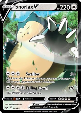 Image of Snorlax V (141/202) [Sword & Shield: Base Set]