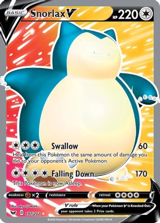 Image of Snorlax V (197/202) [Sword & Shield: Base Set]