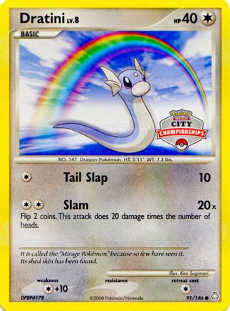 Image of Dratini (91/146) (City Championship Promo) [Diamond & Pearl: Legends Awakened]