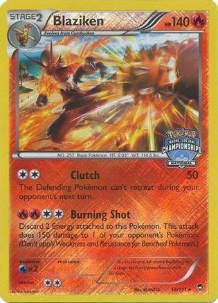 Image of Blaziken (14/111) (National Championship Promo) [XY: Furious Fists]